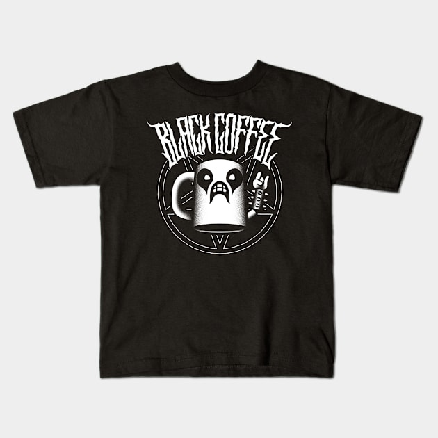 black coffee Kids T-Shirt by MKZ